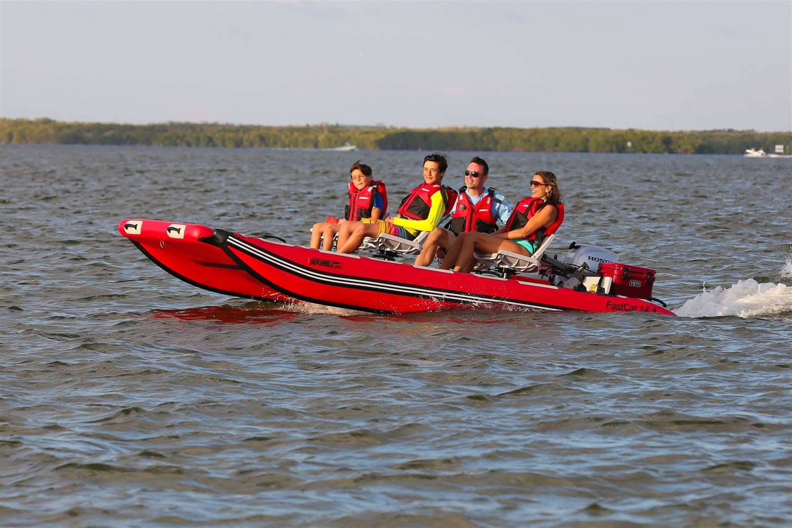 Sea Eagle FastCat14 Catamaran 4 Person Inflatable Boat