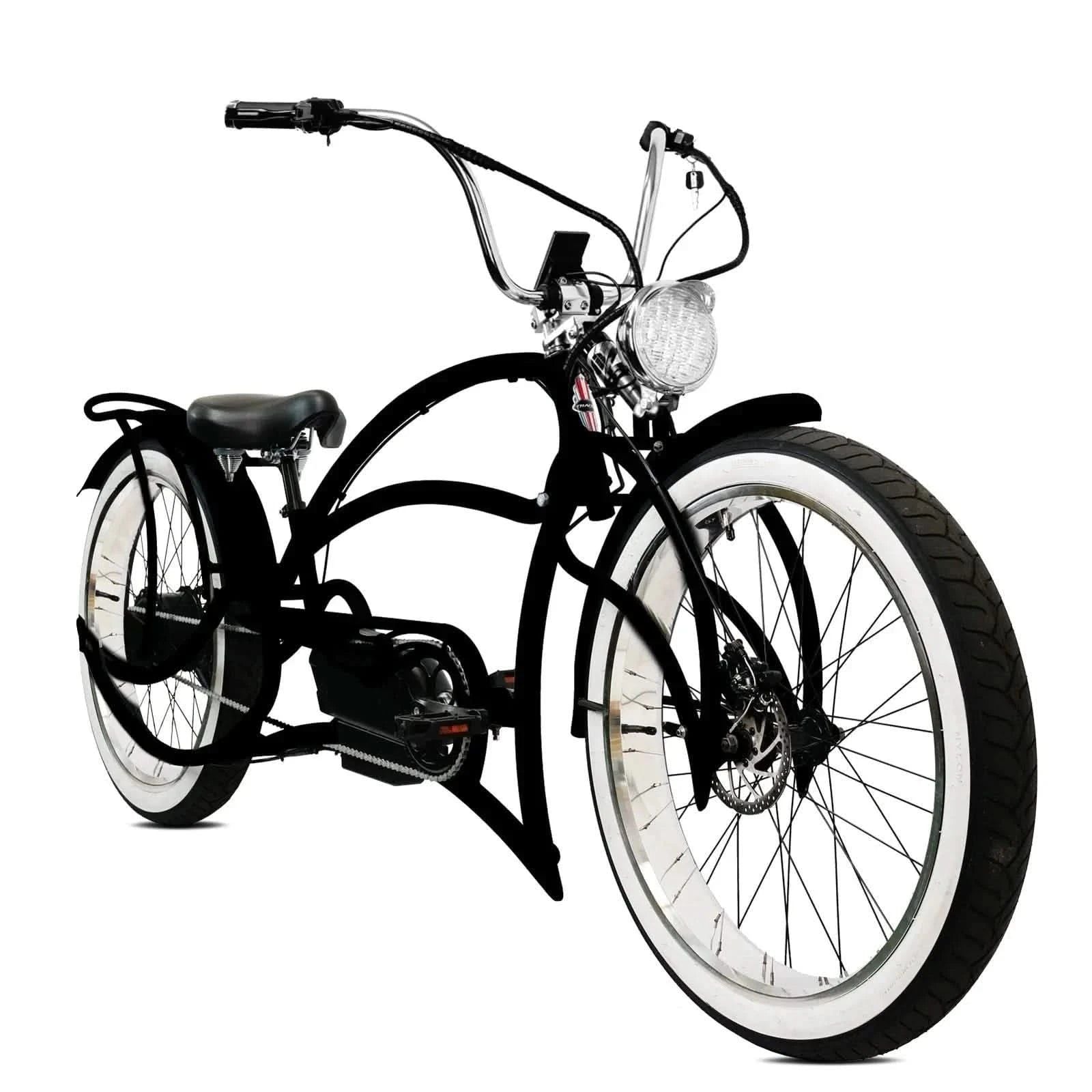 Tracer Beyond Pro 26'' Classic Stretch Chopper EBike Top Speed 25mph