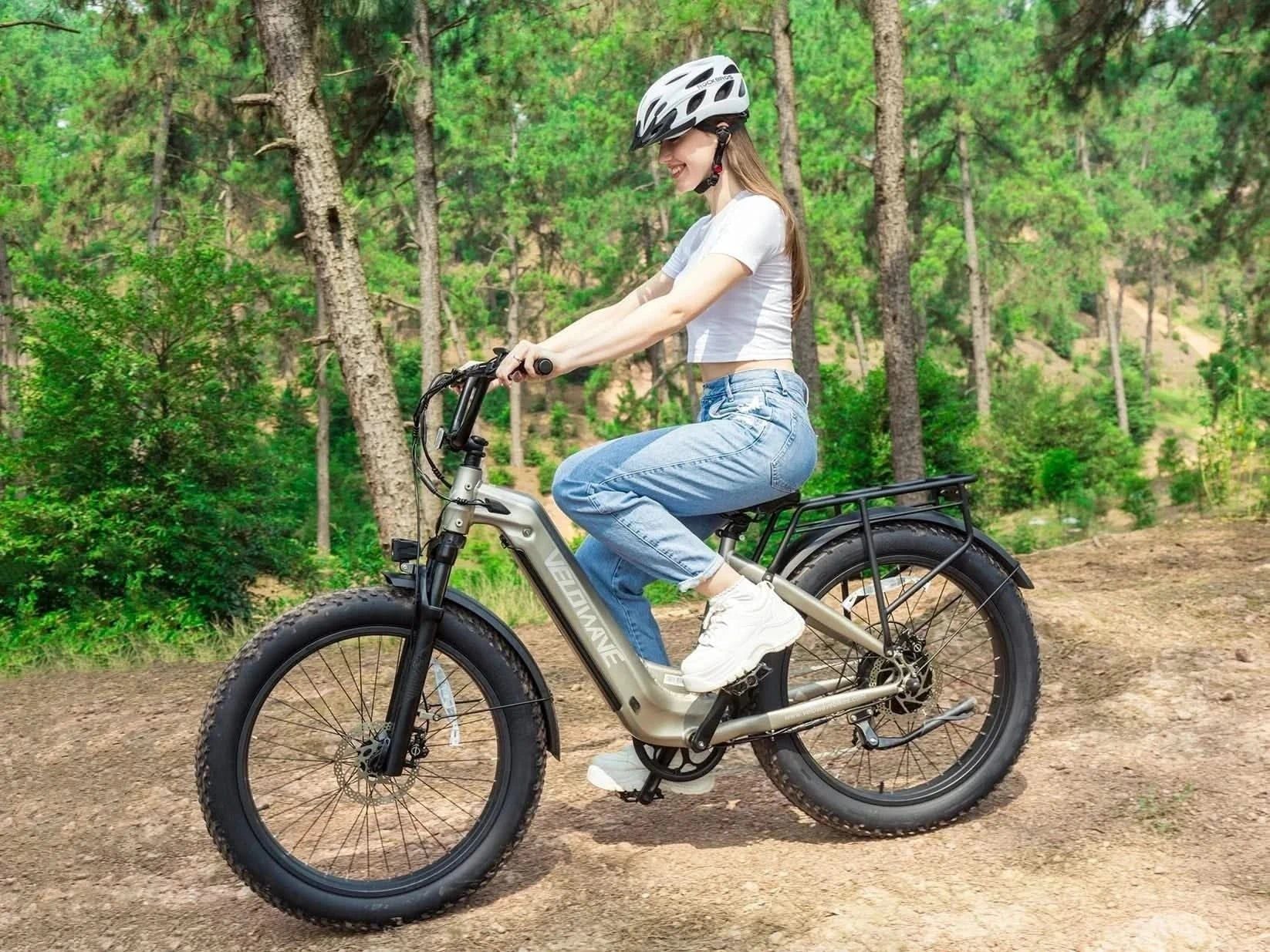 Velowave Ranger 2.0 Step-Thru Fat Tire Long Range Electric Bike 28mph